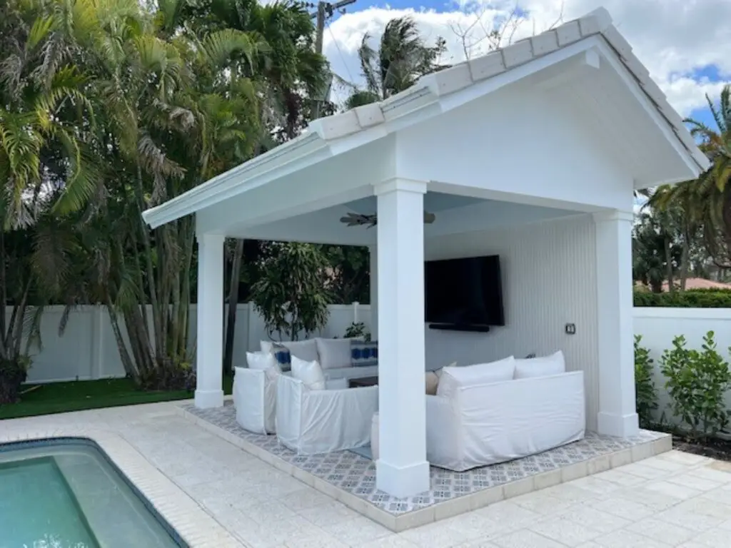 Pool Pavilion with hand-painted floor tile