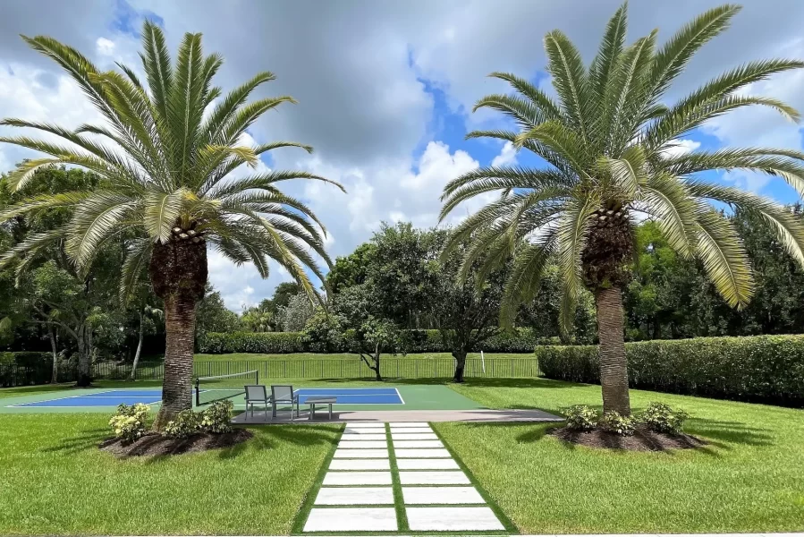 Pool Deck Stepping Stones to Pickleball Court