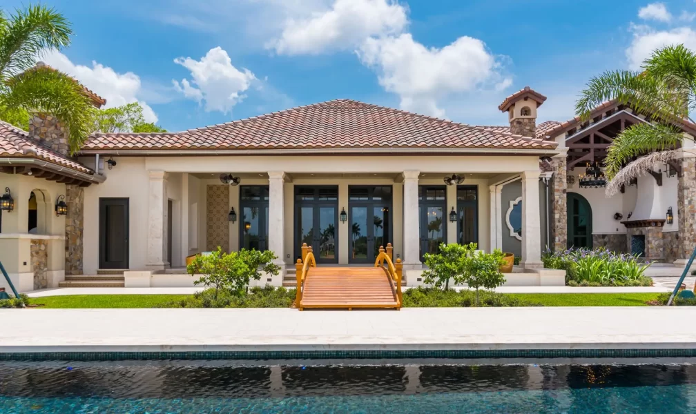 Rear Covered Terrace from Pool