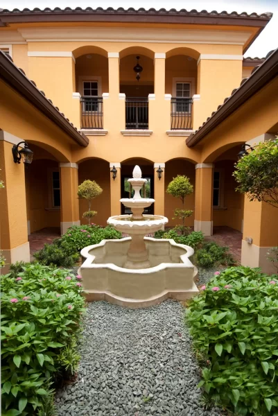 Classic Roman Styled Entry Courtyard